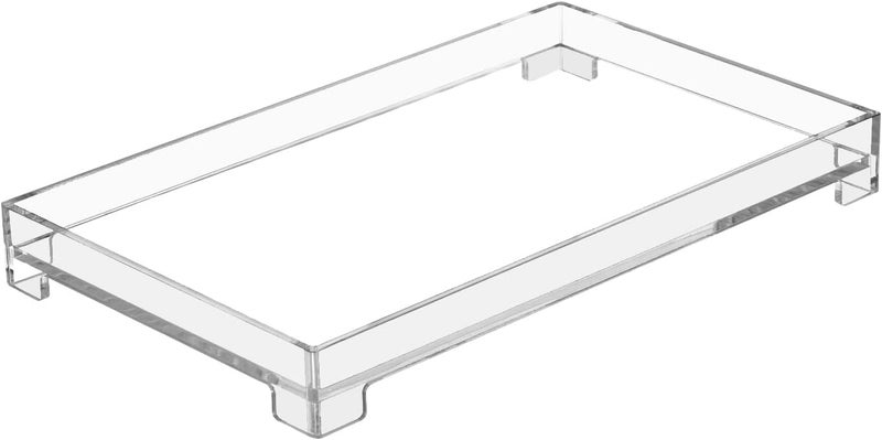 DELIPPLY Vanity Bathroom Tray, Acrylic Rectangle Decorative Catchall Organizer Storage Tray (Medium-Clear) - Image 1